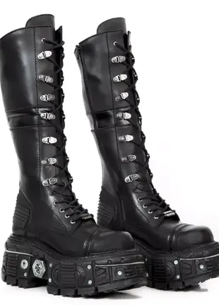 New rock черевики високі чоботи шкіра жіночі нью рок 🔥1 фото
