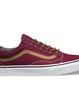 Кеди\кеды vans old skool - port royal burgundy/stripe (оригинал олд скул)