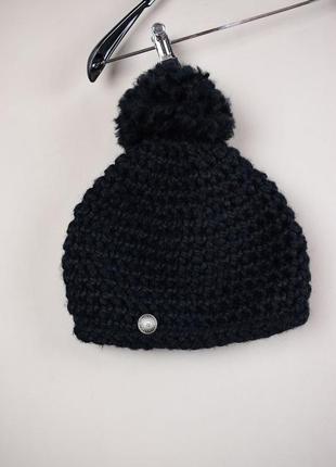 Очень теплая вязаная зимняя шапка с балабоном1 фото
