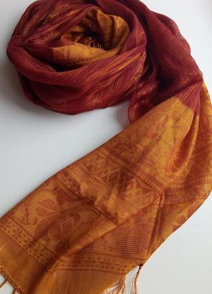 Шикарный итальянский шарф палантин с люрексом5 фото