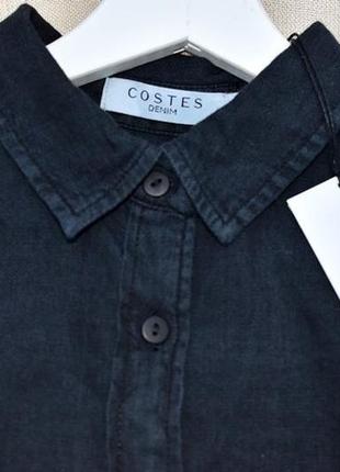 Costes стильна  щільна оверсайз джинсова сорочка з пишними рукавами3 фото