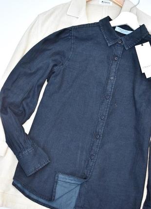 Costes стильна  щільна оверсайз джинсова сорочка з пишними рукавами6 фото