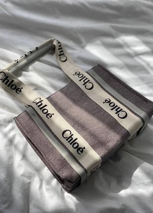 Жіноча сумочка в стилі chloe woody tote grey