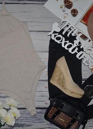 12/м фирменный крутой стильный боди комбидрес с блесткой new look