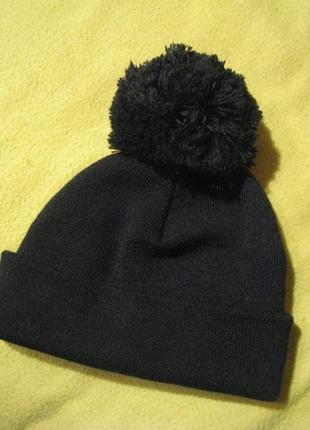Двойная черная шапка asos (оригинал)2 фото