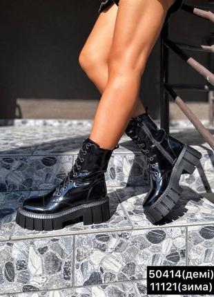 🔥черевики dolce чорна шкіра лак (нова підошва).