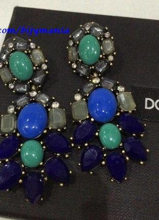 Знижка красивий набір прикрас: намисто і сережки в синьо-зеленому кольорі розпродаж5 фото