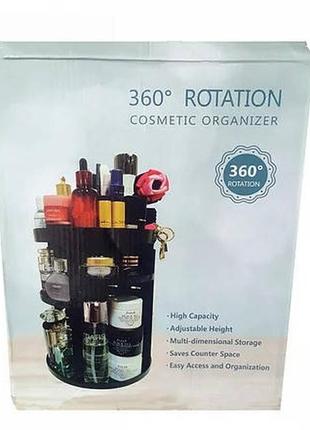 Поворотний органайзер для косметики 360 rotation чорний2 фото