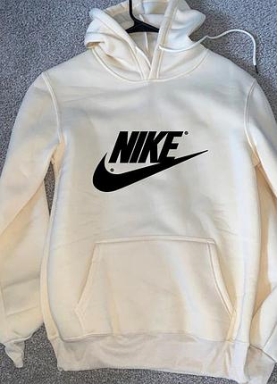 Жіночій зимовий худі на флісі nike найк білий женский зимний худи на флисе найк белый