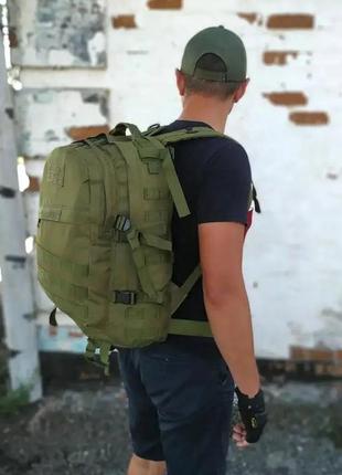 Тактический рюкзак b01 на 40 л / военный рюкзак с системой molle олива (123461242)2 фото