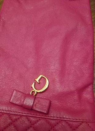 Рукавички guess  колір фуксія  натуральна шкіра лайка 6