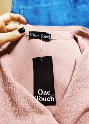 One touch платье розовое пудровое новое приталенное имитация запаха4 фото