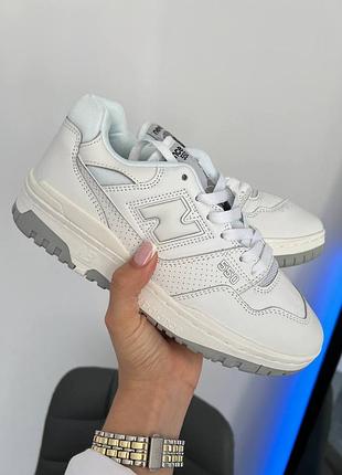 Жіночі кросівки new balance 550 білі з сірим