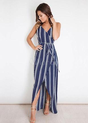 Жіноча сукня у синю смужку