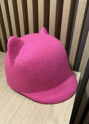 Капелюх киця 2-4 роки h&m, рожева кепка з вушками