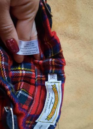 Шотландская  юбка красно червона спідниця в клітинку   шерсть для дівчинки2 фото