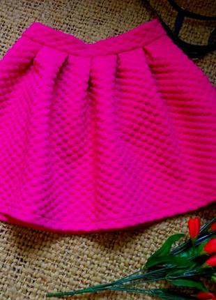 Великолепная теплая пышная розовая фактурная юбочка1 фото