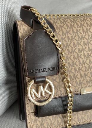 Сумка в стилі michael kors lita beige жіноча5 фото