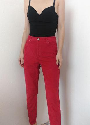 Вельветові штани джинси мом fbsister брюки вельвет джинси штани червоні брюки вельветові брюки мом джинси