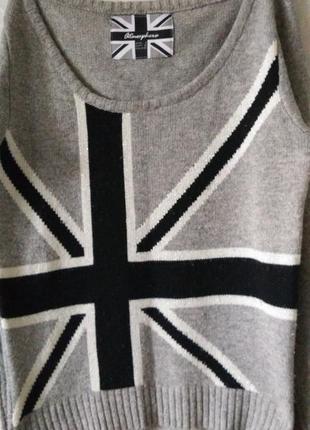 Ассиметричный свитер/джемпер британский флаг3 фото