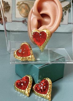 Сережки серця , вінтаж