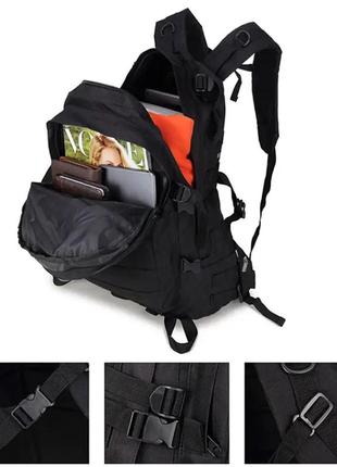 Тактический рюкзак b01 на 40 л / военный рюкзак с системой molle черный (123461208)8 фото