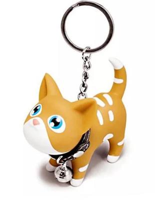 🐱💛 милий брелок для ключів "рудий з білим котик" кіт кошеня рудий кіт кошеня