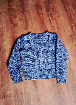 Укороченый меланжевый свитер