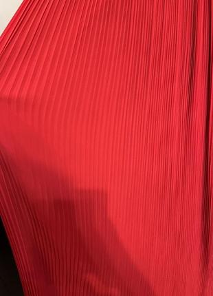 Нова брендова вечірня святкова сукня максі плісе червона9 фото