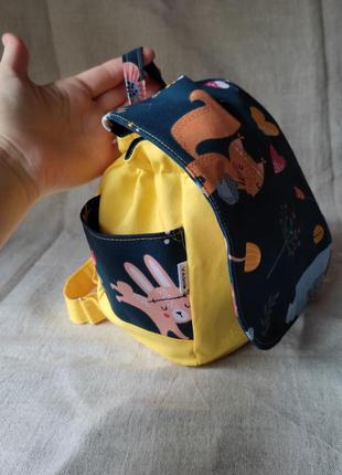 Рюкзак для тоддлерів, жовтий з лисичками4 фото