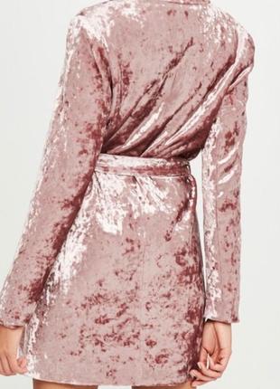 Стильне велюрове плаття в жакетному стилі під пояс missguided,  оригігал,  нове4 фото