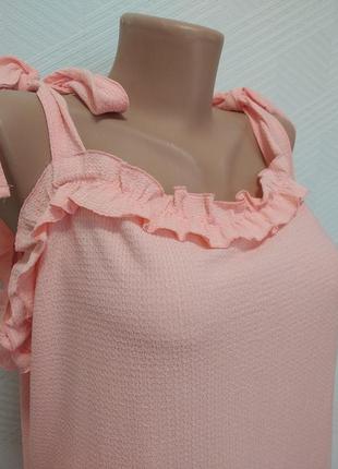 Персикова вафельна блуза на зав'язках papaya3 фото