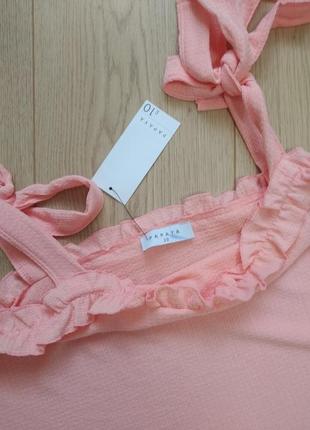 Персикова вафельна блуза на зав'язках papaya4 фото