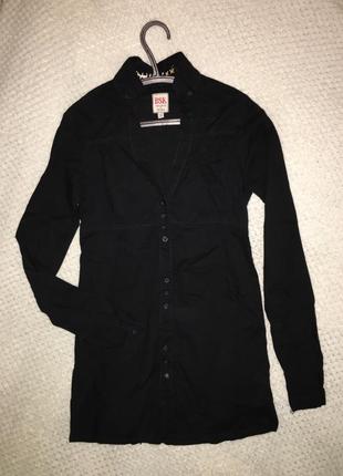 Сорочка подовжена чорна bershka