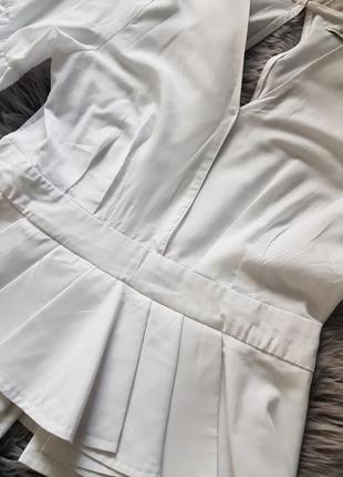 Біла блуза з пишними рукавами, блузка біла2 фото