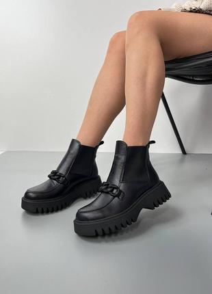 Шкіряні челсі. жіночі чоботи зимові, демісезонні. зимові челсі.