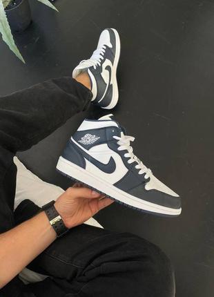 Кроссовки air jordan retro 1 mid “gold obsidian”1 фото