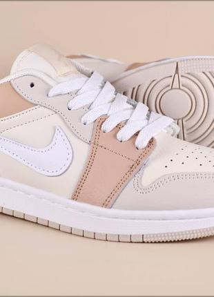 Женские кроссовки nike air jordan low beige5 фото