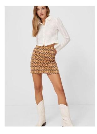 Спідниця міні ретро принт юбка