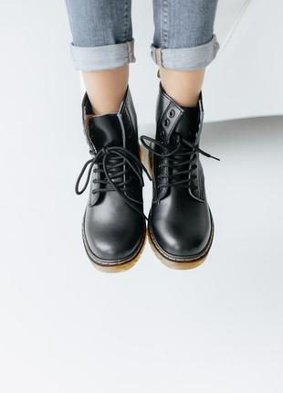 Женские высокие кожаные ботинки dr.martens 1460 classic black3 фото