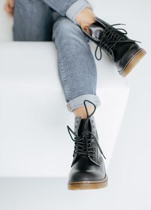 Женские высокие кожаные ботинки dr.martens 1460 classic black6 фото