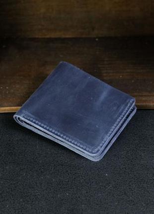 Классическое портмоне на 6 карт crazy horse синий2 фото