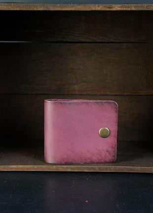 Мужской кожаный кошелек жорик, натуральная кожа итальянский краст, цвет бордо