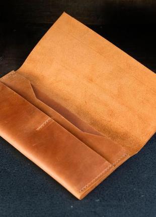Мужской кожаный кошелек молодежный, натуральная винтажная кожа, цвет коричневый, оттенок коньяк2 фото