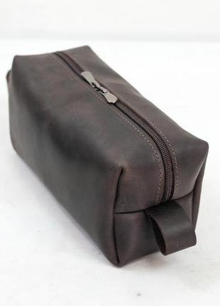 Кожаный несессер "средний", натуральная винтажная кожа. цвет шоколад4 фото