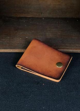 Кожаный кошелек портмоне жорик, натуральная кожа итальянский краст, цвет коричневый2 фото