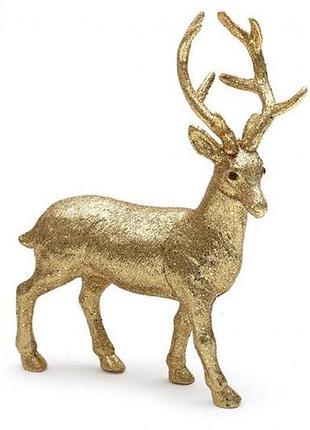 Іграшка під ялинку олень золотий декор новий рік