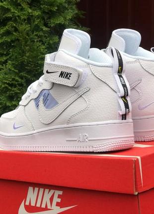 Жіночі кросівки nike air force 1 high white black grey3 фото