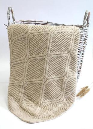 Плед вязаный утепленный из середины коричневый "soft rhomb" t.f.tafyy 2125000791227