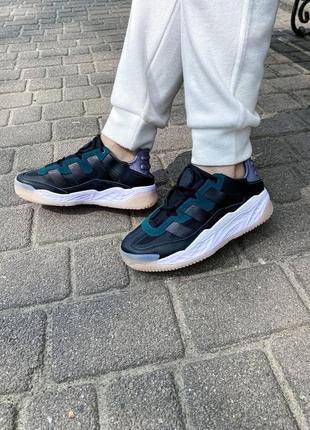 Жіночі кросівки adidas niteball white black green / smb